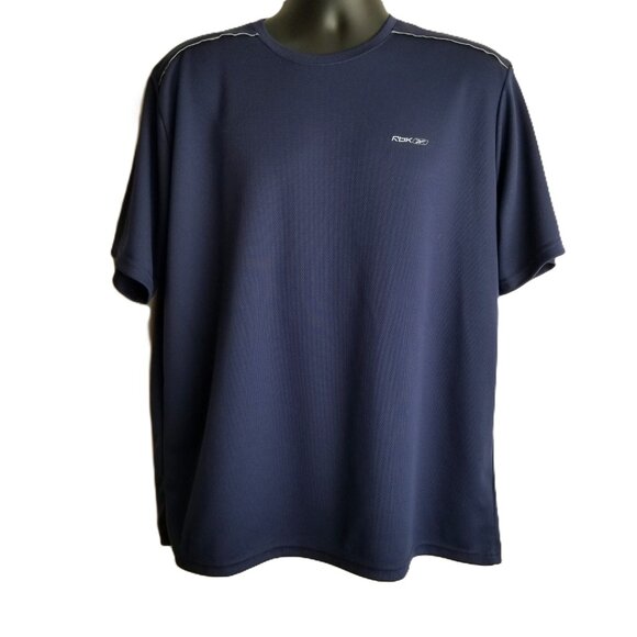 Reebok RBK Performance Shirt Sz XL Navy Blue Moisture Wicking Athletic Y2K Retro - Picture 1 of 6